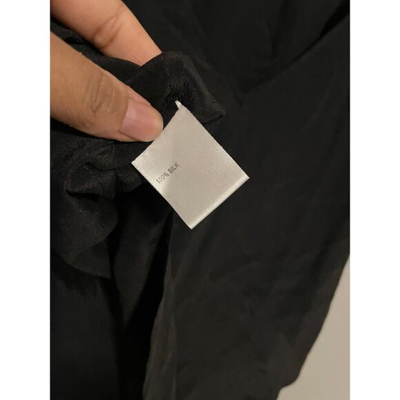 Friend of Mine Womens Camisole Large Black Silk Satin V Neck Strappy Boxy READ - Picture 3 of 8